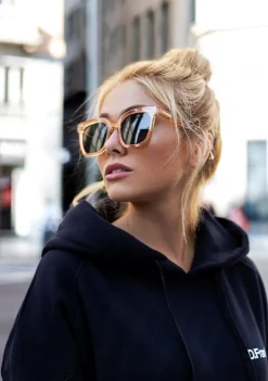 D.Franklin 993 Crystal Amber / G15|Damen Cat Eye Sonnenbrillen