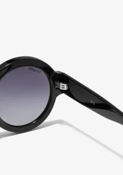 D.Franklin 913 Shiny Black / Gradient Smoke|Damen Runde Sonnenbrillen|Polarisierte Sonnenbrillen