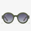 D.Franklin 913 Shiny Green / Gradient Smoke|Damen Runde Sonnenbrillen|Polarisierte Sonnenbrillen