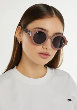 D.Franklin 913 Shiny Tan / Smoke|Damen Runde Sonnenbrillen
