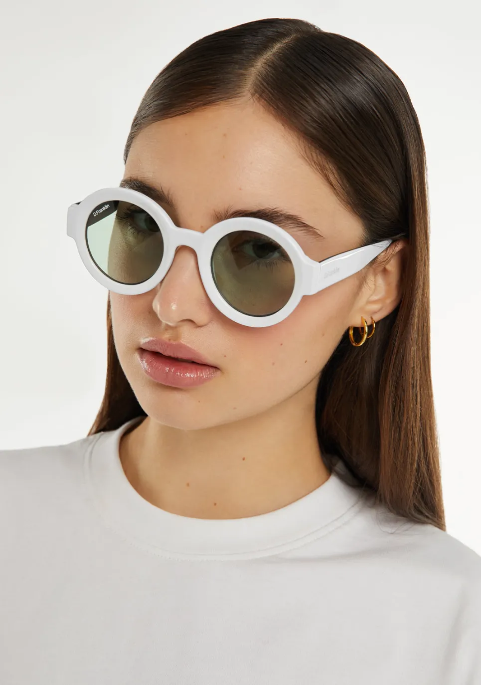 D.Franklin 913 White / Green|Damen Runde Sonnenbrillen
