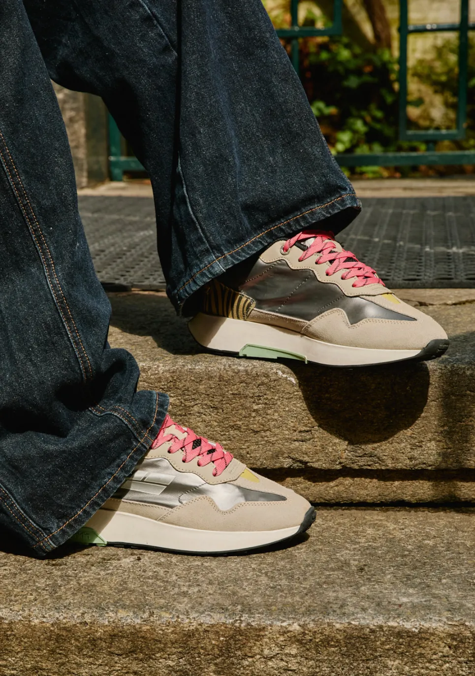 D.Franklin Active Flag Safari Pewter|Damen Sneakers