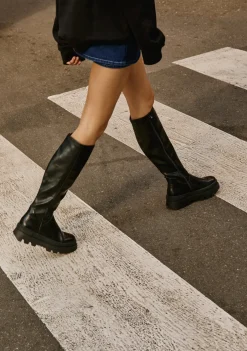 D.Franklin All Track High Black|Damen Plattform-Stiefel|Lässige Stiefel