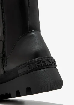 D.Franklin All Track Moto High Black|Damen Plattform-Stiefel|Lässige Stiefel