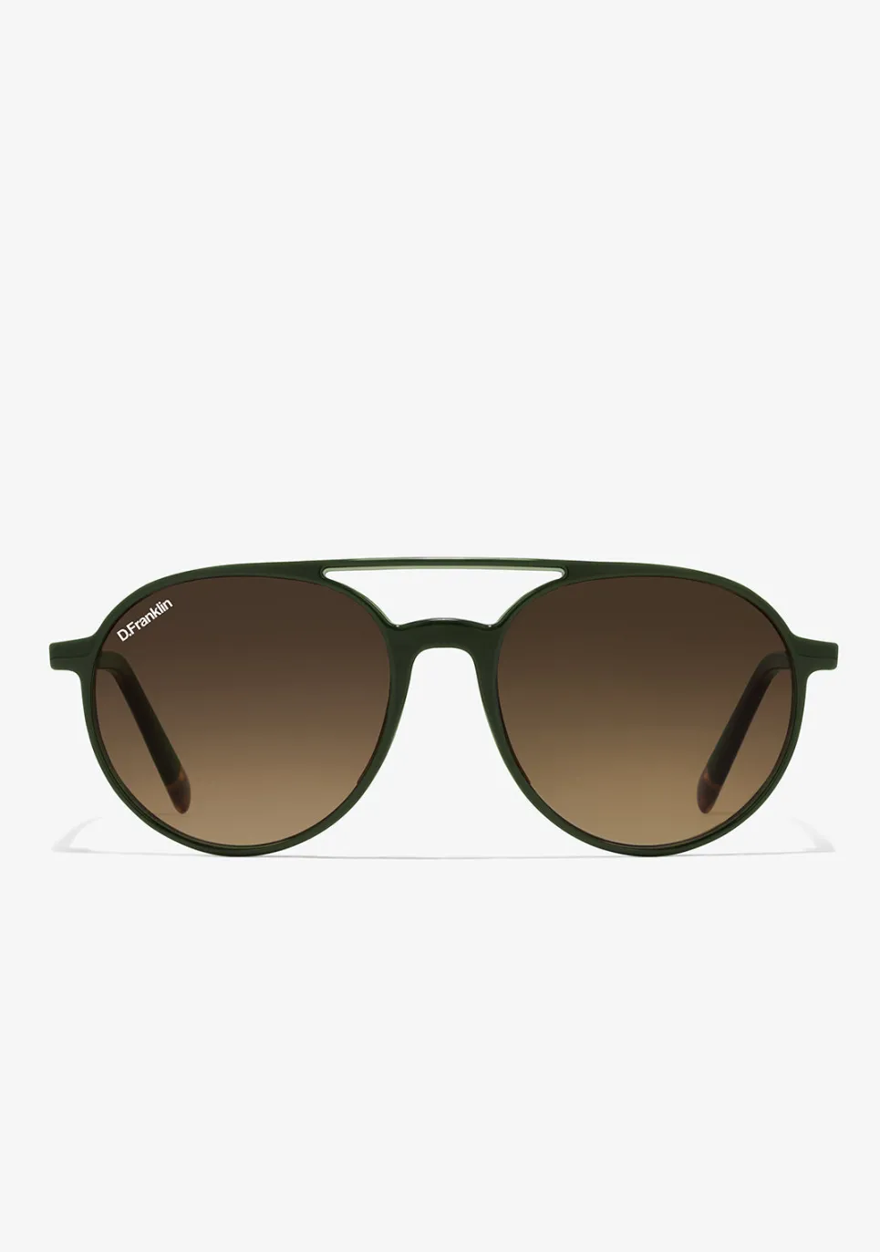 D.Franklin America Round Khaki / G15|Damen Pilotenbrillen|Runde Sonnenbrillen