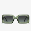 D.Franklin Bahamas Crystal Green / Smoke Green|Damen Eckige Sonnenbrillen|Polarisierte Sonnenbrillen