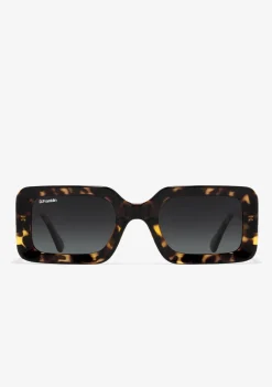 D.Franklin Bahamas Dark Grey / Grad Brown|Damen Polarisierte Sonnenbrillen|Eckige Sonnenbrillen