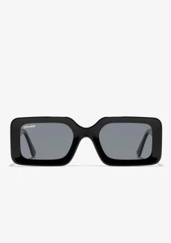 D.Franklin Bahamas Shiny Black / Smoke|Damen Eckige Sonnenbrillen|Polarisierte Sonnenbrillen