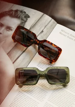 D.Franklin Bahamas Shiny Demi / Smoke|Damen Eckige Sonnenbrillen|Polarisierte Sonnenbrillen