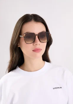 D.Franklin Banger Matte Tort / Gradient Brown|Damen Eckige Sonnenbrillen