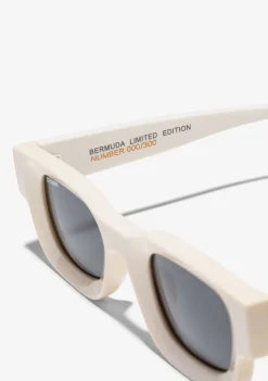D.Franklin Bermuda Shiny White / Smoke|Damen Polarisierte Sonnenbrillen|Polarisierte Sonnenbrillen