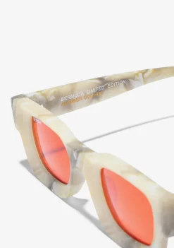 D.Franklin Bermuda White Stone / Red|Damen Polarisierte Sonnenbrillen|Polarisierte Sonnenbrillen
