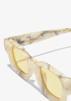 D.Franklin Bermuda White Stone / Yellow|Damen Polarisierte Sonnenbrillen|Polarisierte Sonnenbrillen