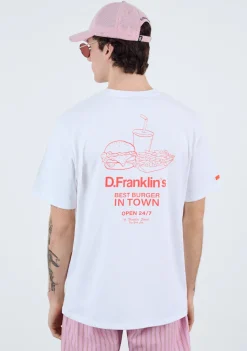 D.Franklin Best Burger T-Shirt White / Orange|Damen T-Shirts|T-Shirts