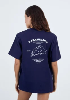 D.Franklin Best Pizza T-Shirt Navy / White|Damen T-Shirts|T-Shirts