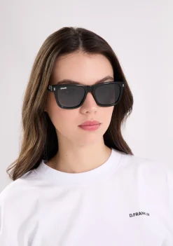 D.Franklin Boyd Black / Black|Damen Eckige Sonnenbrillen|Polarisierte Sonnenbrillen