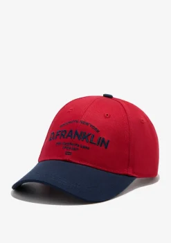 D.Franklin Brooklyn Basic Cap Red-Navy|Damen Kappen|Kappen