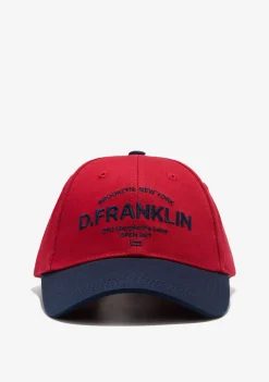 D.Franklin Brooklyn Basic Cap Red-Navy|Damen Kappen|Kappen
