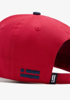 D.Franklin Brooklyn Basic Cap Red-Navy|Damen Kappen|Kappen