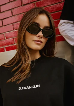 D.Franklin Capri Black / Black|Damen Ovale Sonnenbrillen|Ovale Sonnenbrillen