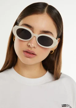 D.Franklin Capri Off-White / Black|Damen Ovale Sonnenbrillen|Ovale Sonnenbrillen