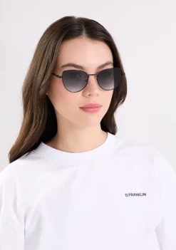 D.Franklin Cat-Eye Legacy Black / Gradient Grey|Damen Cat Eye Sonnenbrillen