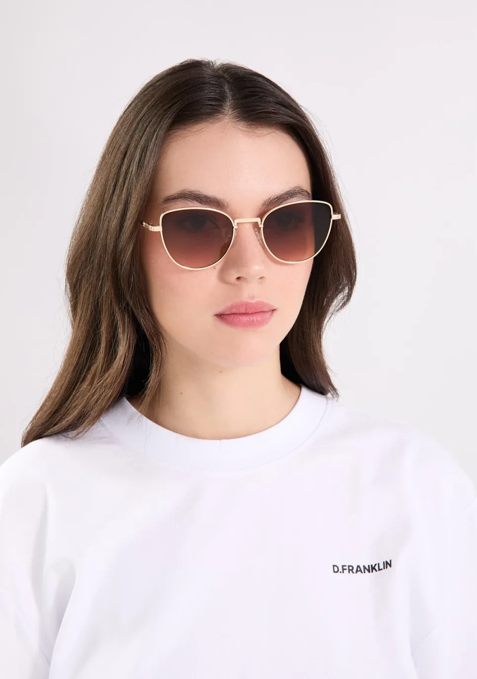 D.Franklin Cat-Eye Legacy Gold / Gradient Brown|Damen Cat Eye Sonnenbrillen