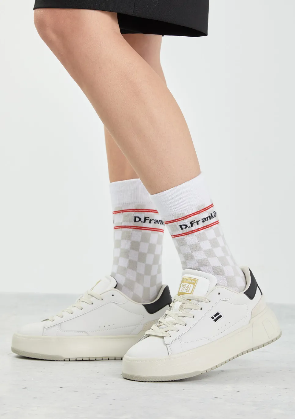 D.Franklin Check Socks White|Damen Socken|Socken