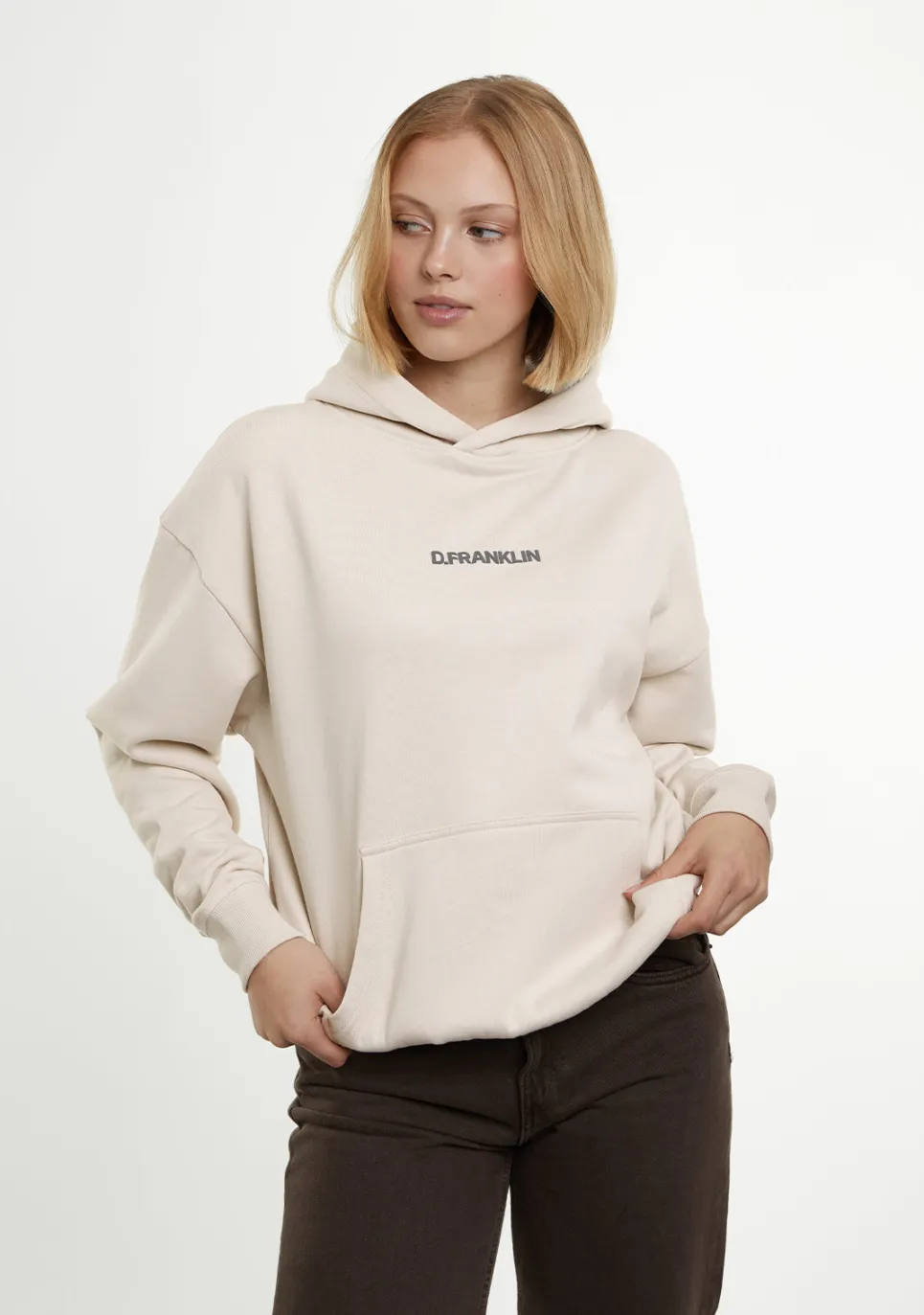 D.Franklin Classic Oversize Hoodie Ice Grey|Damen Sweatshirts|Sweatshirts