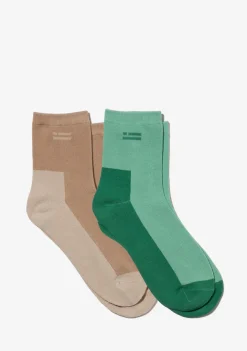 D.Franklin Color Block Socks 2 Pack Sand-Mint|Herren Socken