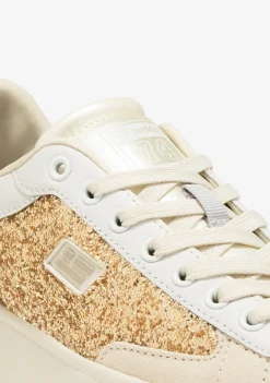 D.Franklin Court Basic Glitter Gold|Damen Plattform-Sneakers|Sneakers