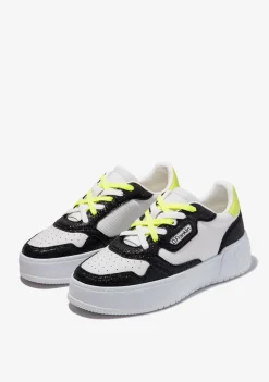 D.Franklin Court Basic Mesh Glitter Black|Damen Plattform-Sneakers|Sneakers