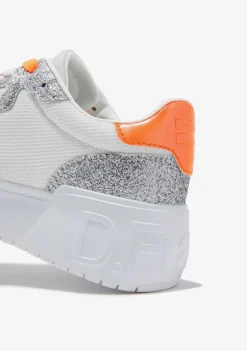 D.Franklin Court Basic Mesh Glitter Silver|Damen Plattform-Sneakers|Sneakers