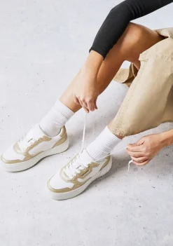 D.Franklin Court Basic Mesh Gold|Damen Plattform-Sneakers|Sneakers