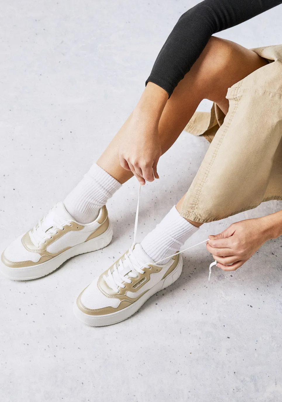 D.Franklin Court Basic Mesh Gold|Damen Plattform-Sneakers|Sneakers