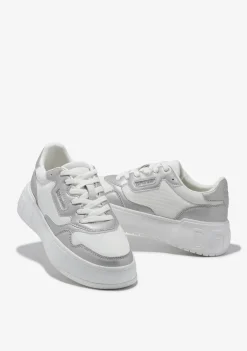 D.Franklin Court Basic Mesh Silver|Damen Plattform-Sneakers|Sneakers