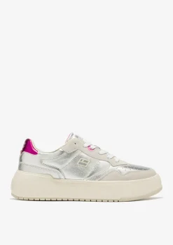 D.Franklin Court Basic Snake Silver|Damen Plattform-Sneakers|Sneakers