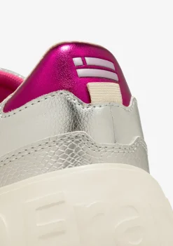 D.Franklin Court Basic Snake Silver|Damen Plattform-Sneakers|Sneakers