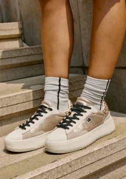 D.Franklin Court Basket Gold / Leopard|Damen Plattform-Sneakers|Sneakers