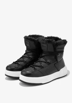 D.Franklin Court Bomb V2 Black|Damen Plattform-Stiefel|Stiefel