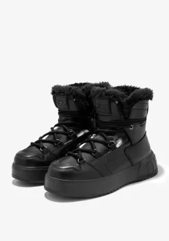 D.Franklin Court Bomb V2 Full Black|Damen Plattform-Stiefel|Stiefel