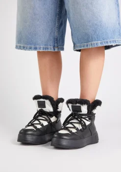 D.Franklin Court Bomb V2 White|Damen Plattform-Stiefel|Stiefel