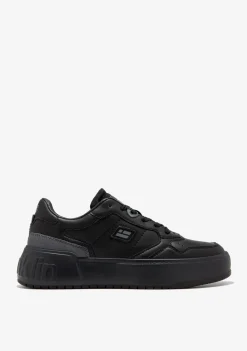 D.Franklin Court Tennis Basic Full Black|Damen Sneakers|Plattform-Sneakers