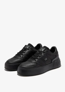 D.Franklin Court Tennis Basic Full Black|Damen Sneakers|Plattform-Sneakers