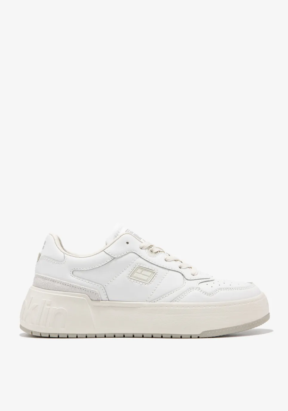 D.Franklin Court Tennis Basic Leather White|Damen Sneakers|Plattform-Sneakers