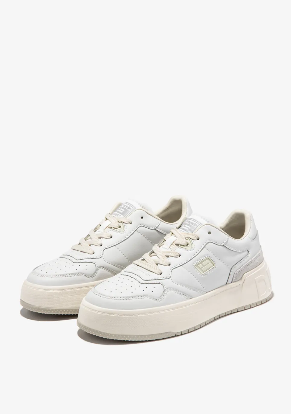 D.Franklin Court Tennis Basic Leather White|Damen Sneakers|Plattform-Sneakers