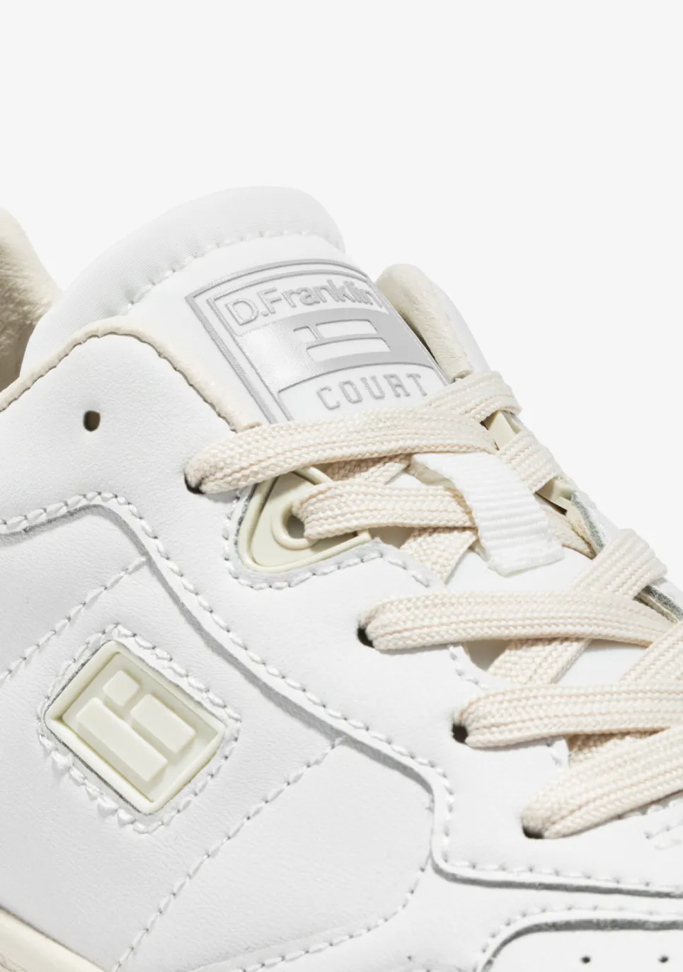 D.Franklin Court Tennis Basic Leather White|Damen Sneakers|Plattform-Sneakers