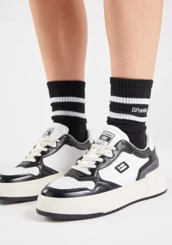 D.Franklin Court Tennis Basic White / Black|Damen Plattform-Sneakers|Sneakers