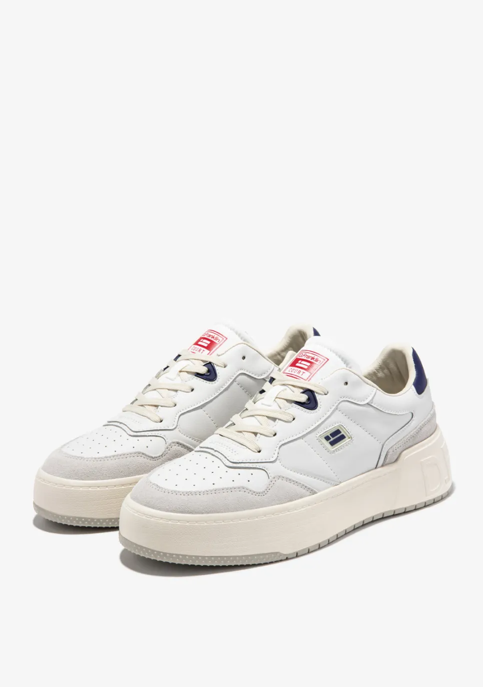 D.Franklin Court Tennis Basic White / Blue|Herren Sneakers