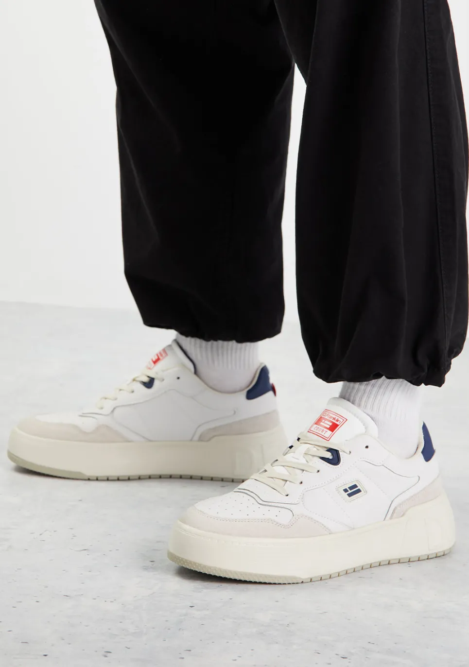 D.Franklin Court Tennis Basic White / Blue|Herren Sneakers